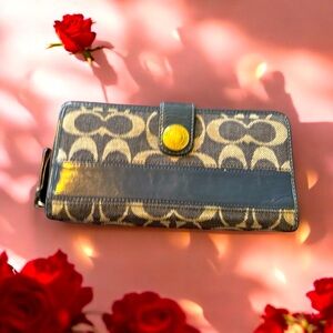 Coach Blue and Cream Wallet